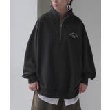 ブラック | スウェット ハーフジップ ロゴ | HUG.U