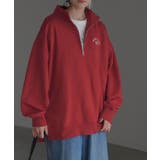 ユーズドレッド | スウェット ハーフジップ ロゴ | HUG.U