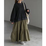 ブラック×アッシュカーキ | ワンピース 異素材 ドッキング | HUG.U