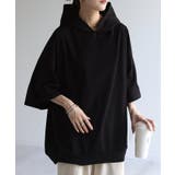 ブラック | Tシャツ フード 体型カバー | HUG.U