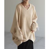 ライトベージュ(Vネック) | ニット トップス レディース | HUG.U