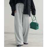 メランジグレー | パンツ ワイド センターライン | HUG.U