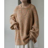 ミックスオレンジ | ニット ボリュームスリーブ ロング | HUG.U