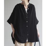 ブラック | シャツ ダブルガーゼ 体型カバー | HUG.U