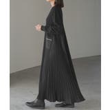 ブラック | ワンピース ニット プリーツ | HUG.U