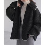 ブラック×グレー | ニット 小顔 パーカー | HUG.U