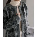 ブラック×グレー | カーディガン チェック シャギー | HUG.U