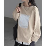 アッシュベージュ | ロンT プリント ロング | HUG.U