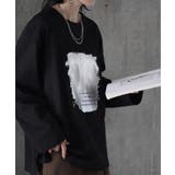 ブラック | ロンT プリント ロング | HUG.U