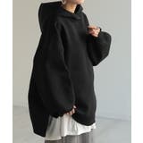 ブラック | パーカー スポンジニット ニットパーカー | HUG.U