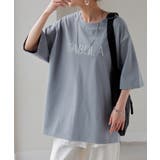 アッシュブルー | Tシャツ ロゴ 接触冷感 | HUG.U