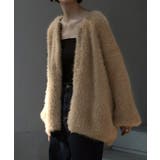 ラテベージュ | カーディガン フェザー パフスリーブ | HUG.U