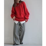 ブラック(ヘリンボーン柄) | パンツ ニットパンツ レディース | HUG.U