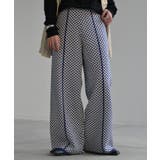 ネイビー(ヘリンボーン柄) | パンツ ニットパンツ レディース | HUG.U