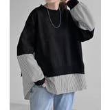 ブラック×ブラックストライプ | ニット チクチクしない スポンジニット | HUG.U