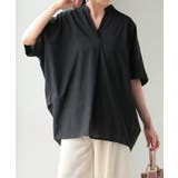 ブラック | シャツ スキッパー 接触冷感 | HUG.U