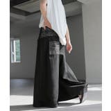 ブラック | デニム パンツ ワイド | HUG.U