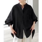 ブラック | シャツ コード刺繍 シアー | HUG.U