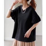 ブラック | Tシャツ パフ袖 レディース | HUG.U