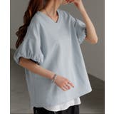 スカイブルー | Tシャツ パフ袖 レディース | HUG.U