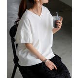 ホワイト | Tシャツ パフ袖 レディース | HUG.U