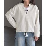 ホワイト | スウェット Vネック レディース | HUG.U