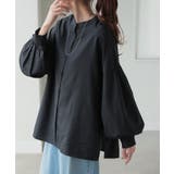 ブラック | シャツ レディース ノーカラー | HUG.U