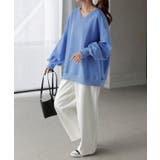 ブライトブルー | スウェット チュニック 綿100 | HUG.U