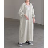 メランジグレー | ワンピース 深V ぽわん袖 | HUG.U