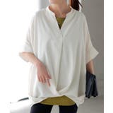 ナチュラルベージュ | ブラウス キーネック シャツ | HUG.U