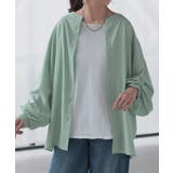ライトブルー | ブラウス ぽわん袖 ノーカラー | HUG.U