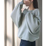 グレイッシュブルー | シャツ レディース ノーカラー | HUG.U