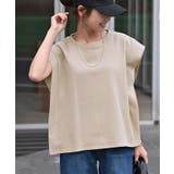ライトベージュ | Tシャツ ボックス袖 レディース | HUG.U