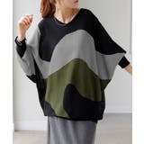 ブラック×カーキ | ニット ドルマン サマーニット | HUG.U