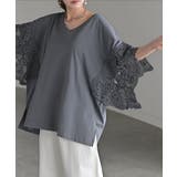 ブルーグレー | Tシャツ レース UVカット | HUG.U