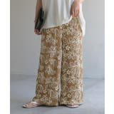 サンドベージュ | パンツ ワイド 総柄 | HUG.U