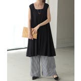 ブラック | タンクトップ 花柄 レイヤード | HUG.U