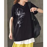 ブラック | Tシャツ 花柄 接触冷感 | HUG.U