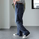 デニムネイビー | デニムパンツ レディース 綿100% | HUG.U