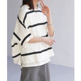 オフホワイト | Tシャツ ボーダー 体型カバー | HUG.U
