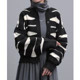 ブラック×ホワイト | カーディガン ニット トップス | HUG.U