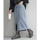 ユーズドブルー | スカート デニム コンパクト目 | HUG.U