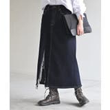 ネイビー | スカート デニム コンパクト目 | HUG.U