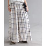 ホワイトチェック | パンツ チェック ワイドパンツ | HUG.U