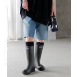 ブラック | レインブーツ ロング丈 23 | HUG.U