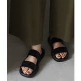 ブラック | サンダル フラット スライドサンダル | HUG.U