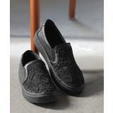 ブラック | スリッポン レース レディース | HUG.U