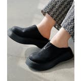 ブラック | スリッポン 厚底 踵踏める | HUG.U