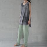 ブラック | タンクトップ  レディース タイダイ柄 ノースリーブ レイヤード インナー | HUG.U