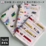 日本製 【速乾 薄手】 ガーゼタオル フェイスタオル 男の子柄 | タオル直販店ヒオリエ | 詳細画像1